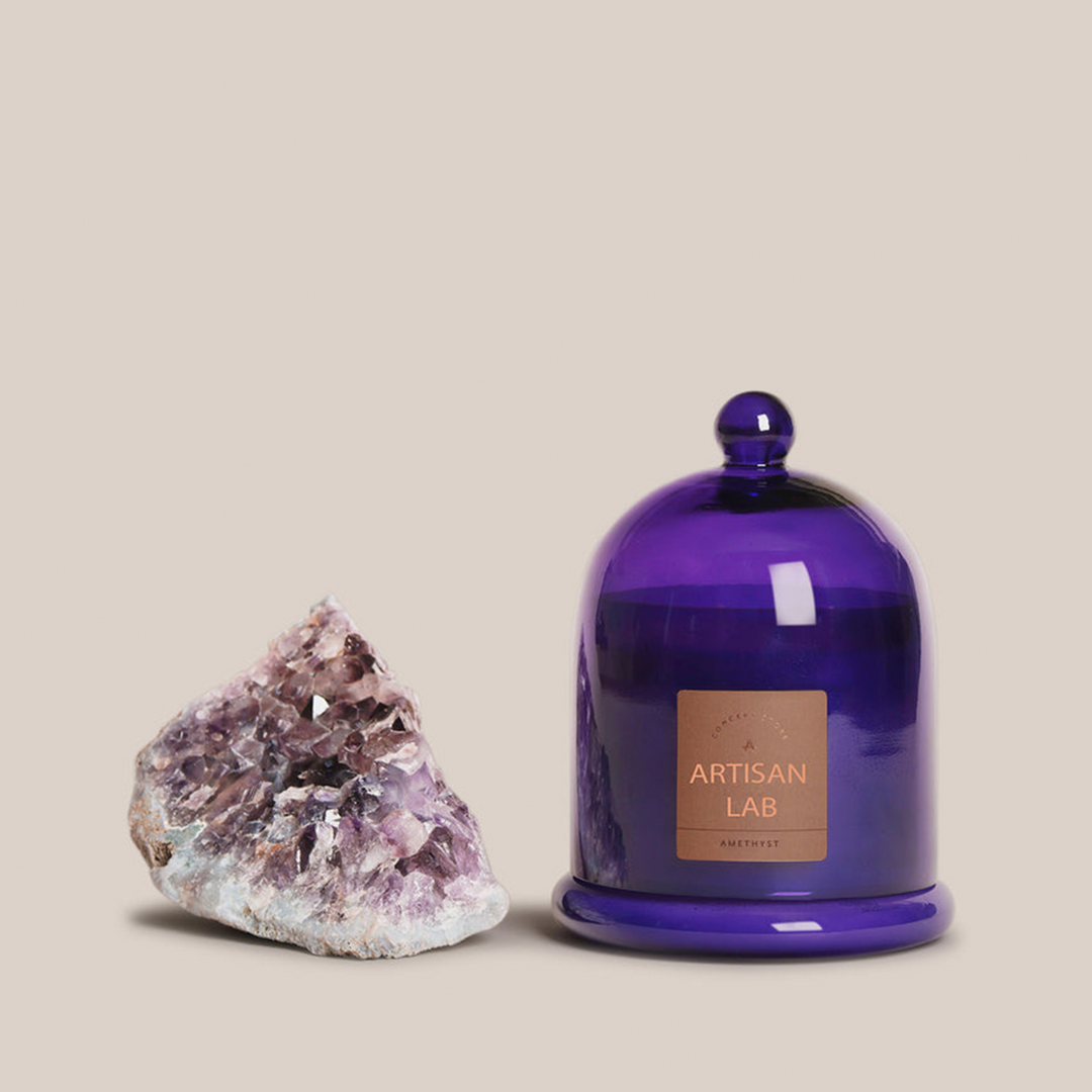 Amethyst Candle | Fragrance Crystal Candle | 9 x 11 cm