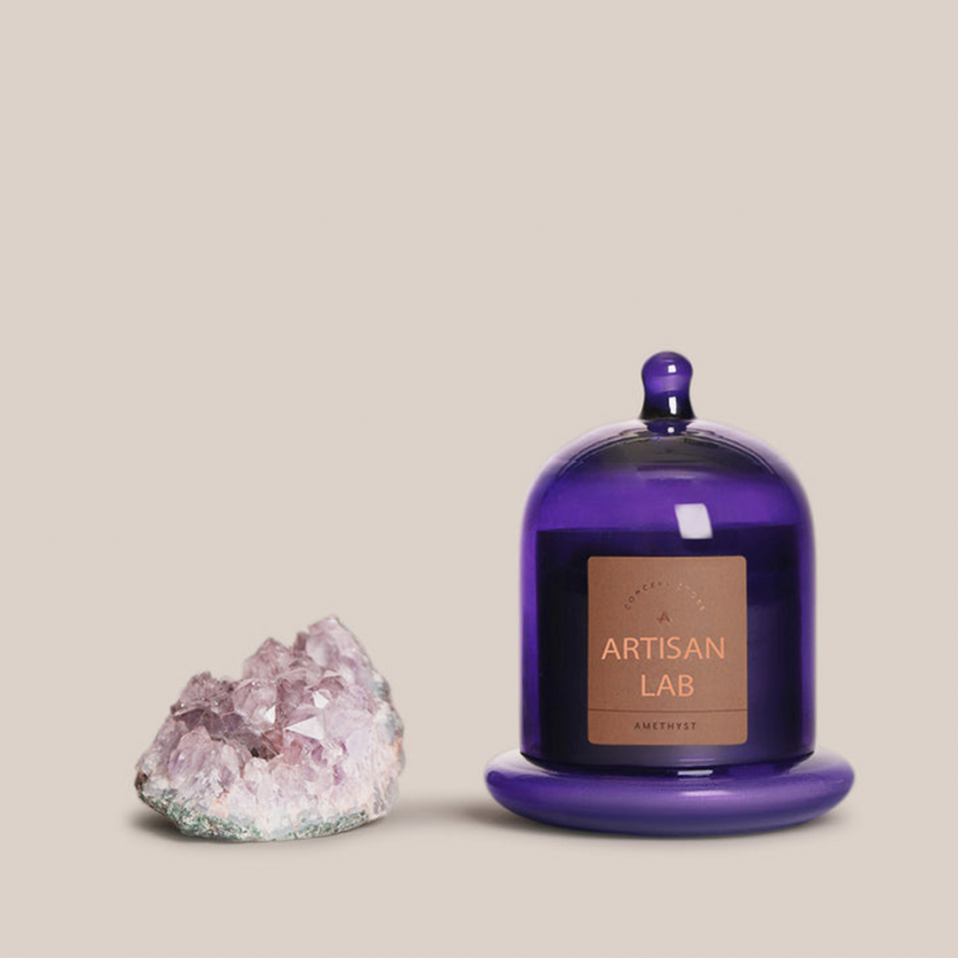 Amethyst Candle | Fragrance Crystal Candle | 9 x 11 cm