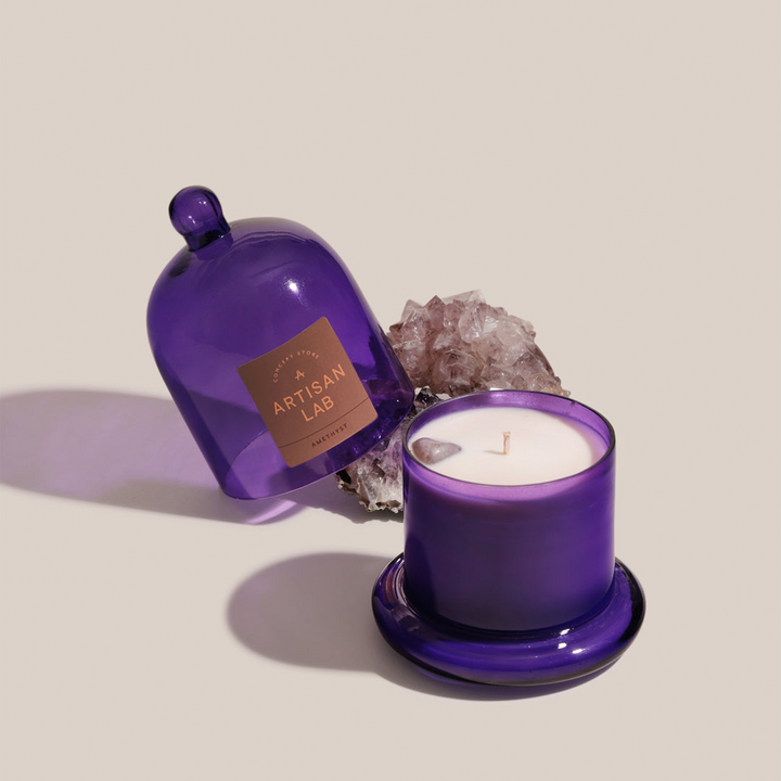 Amethyst Candle | Fragrance Crystal Candle | 13 x 19 cm