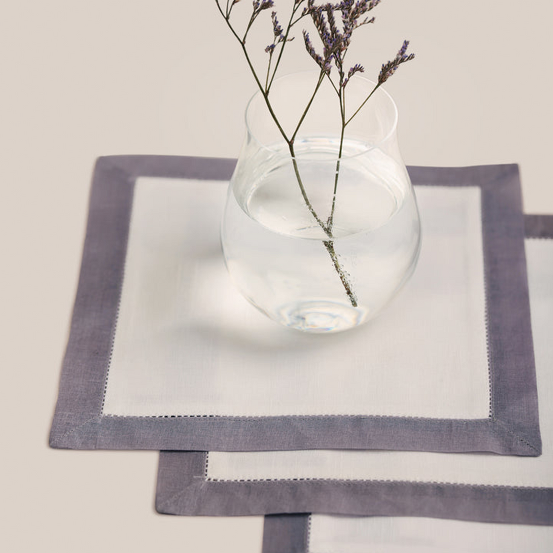Grey Organdi Cocktail Napkin | Table Linen