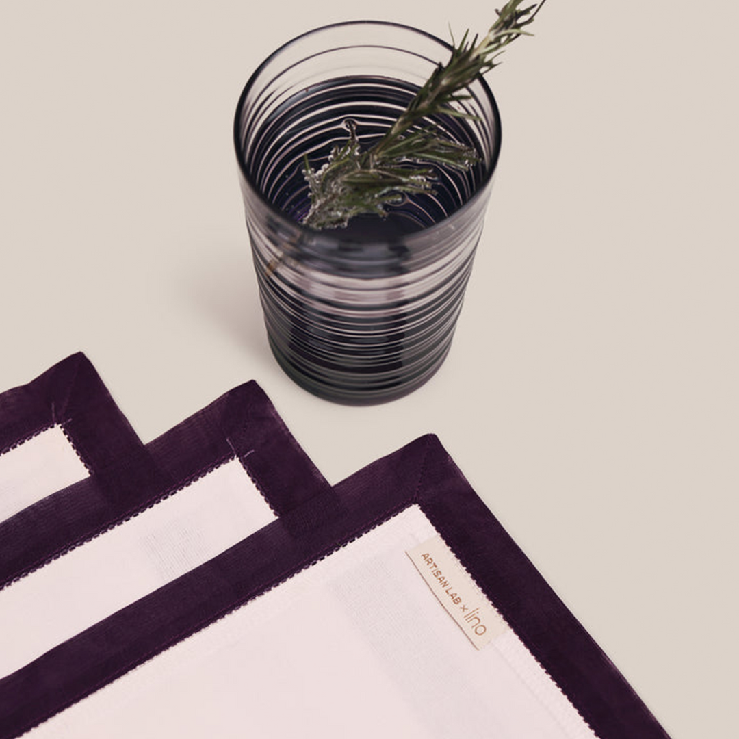 Purple Organdi Cocktail Napkin | Table Linen