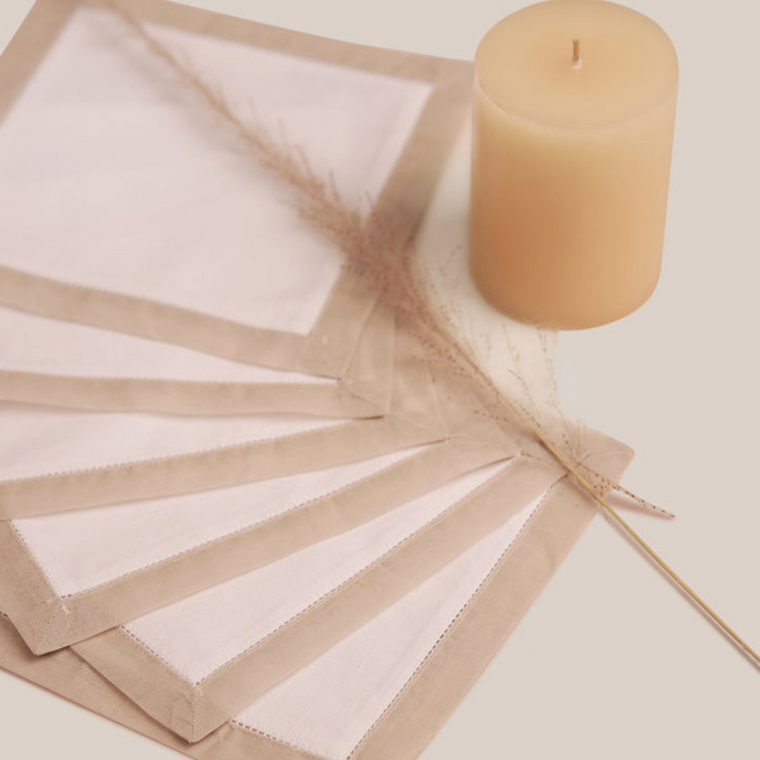 Sand Organdi Cocktail Napkin | Table Linen