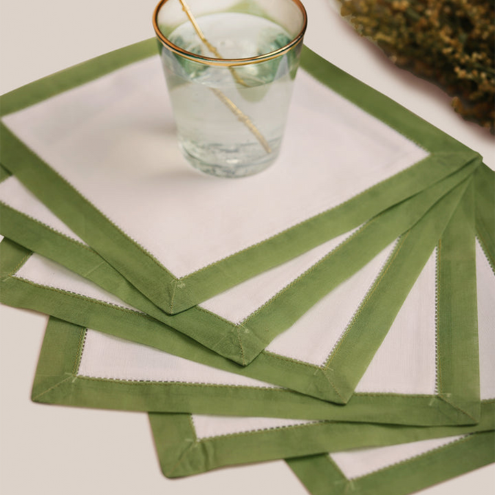 Green Organdi Cocktail Napkin | Table Linen