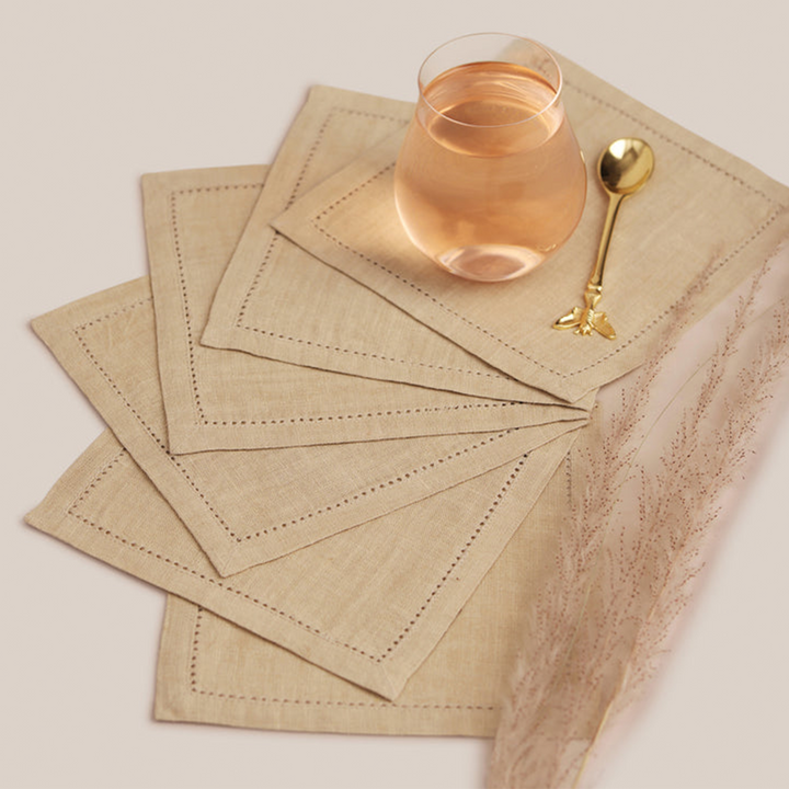 Beige Lino Cocktail Napkin | Table Linen