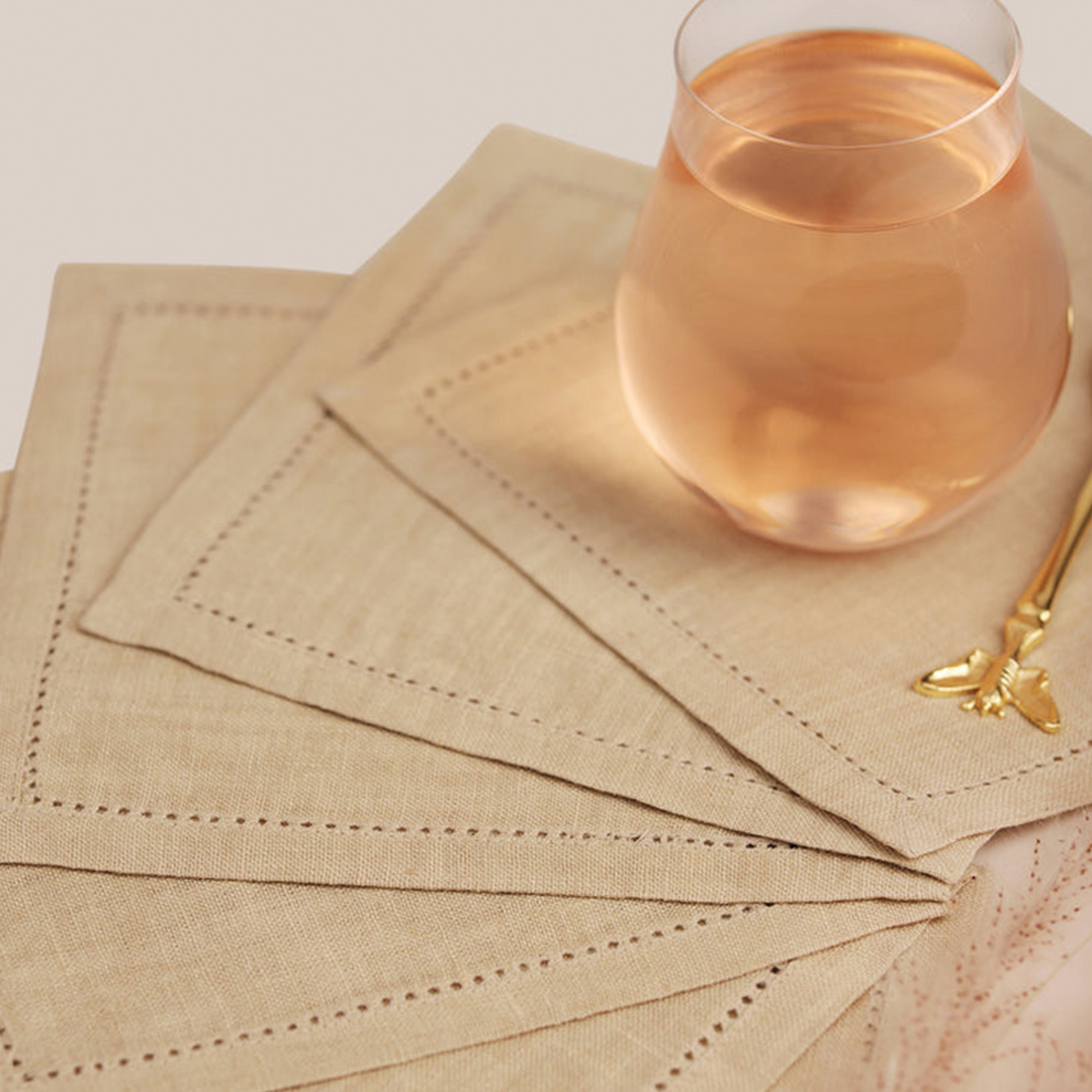 Beige Lino Cocktail Napkin | Table Linen