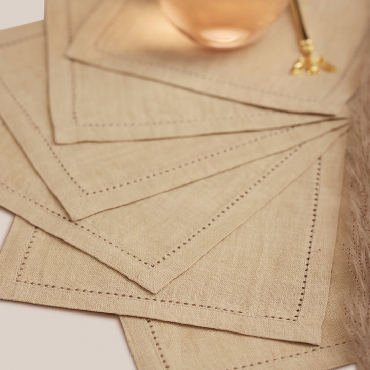 Beige Lino Cocktail Napkin | Table Linen