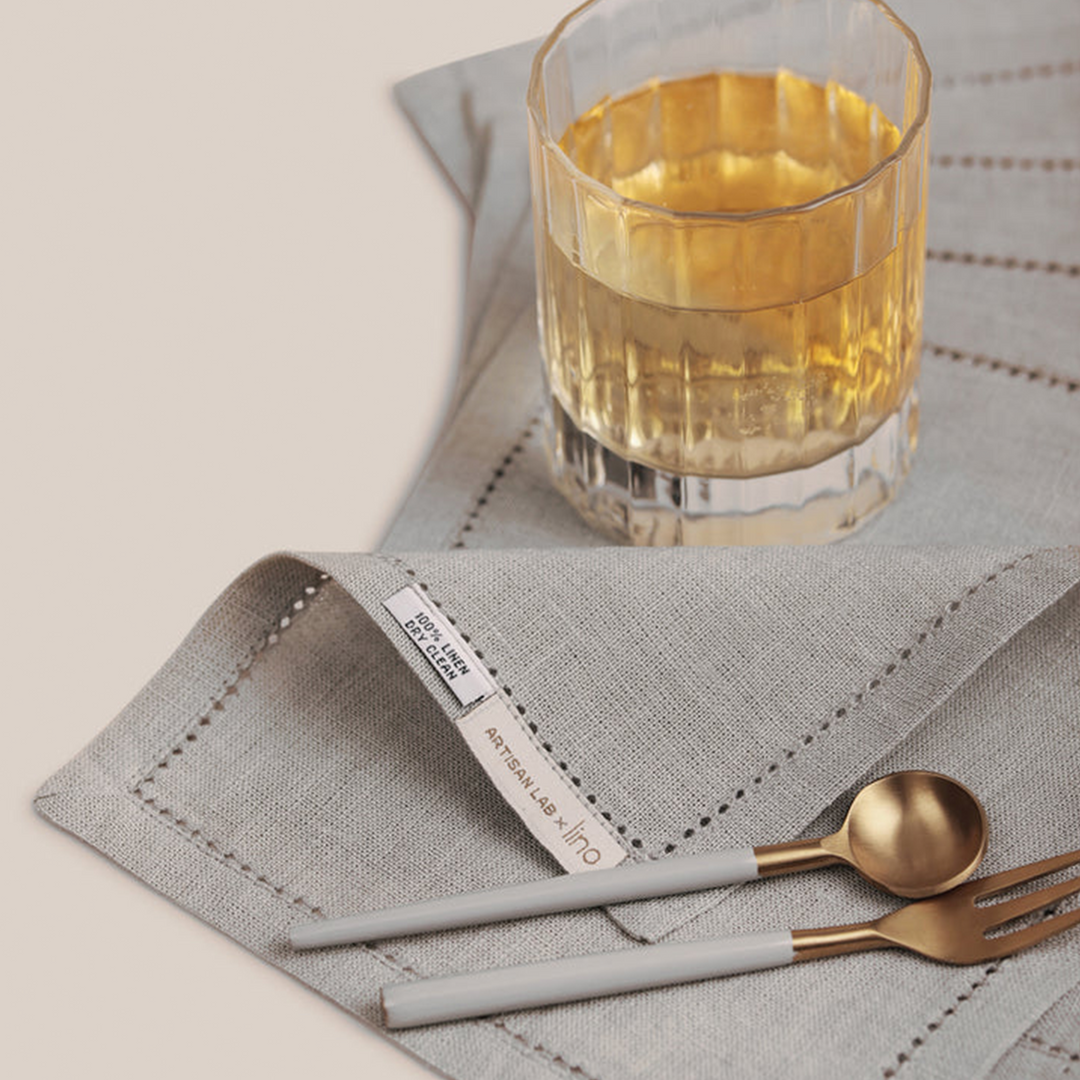 Grey Lino Cocktail Napkin | Table Linen