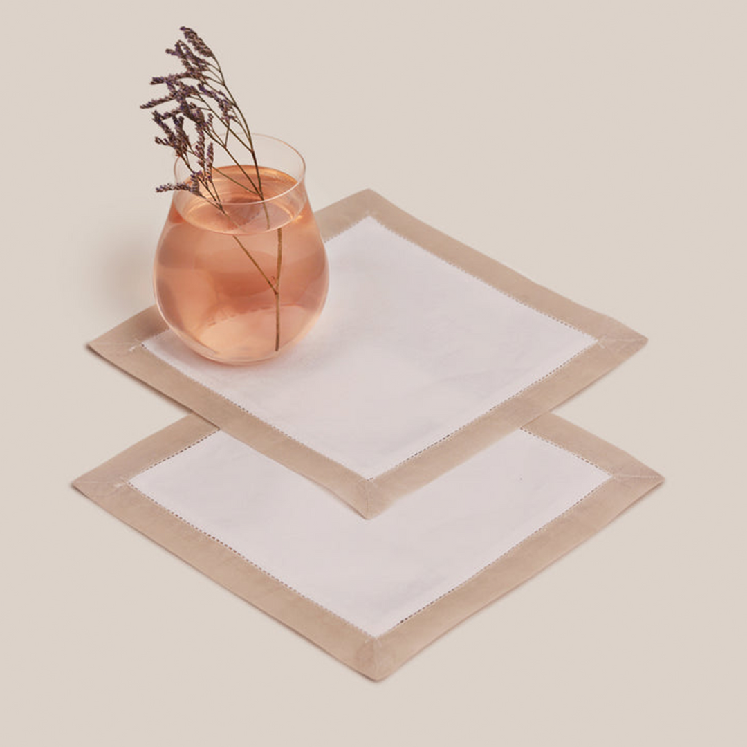 Sand Organdi Cocktail Napkin | Table Linen