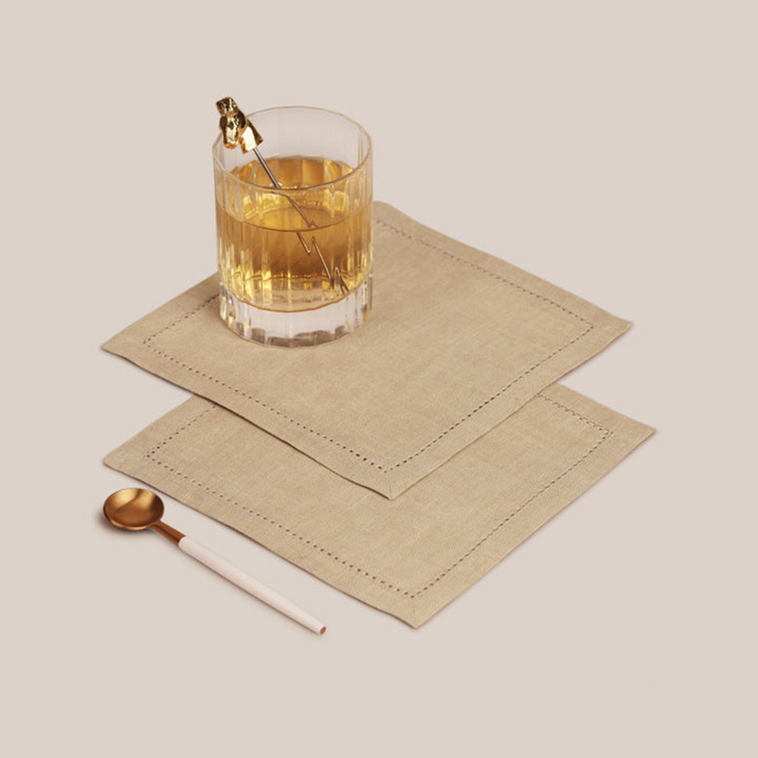 Beige Lino Cocktail Napkin | Table Linen