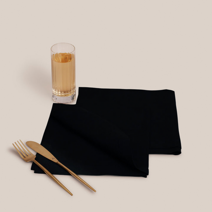 Black Lino Dinner Napkin | Table Linen