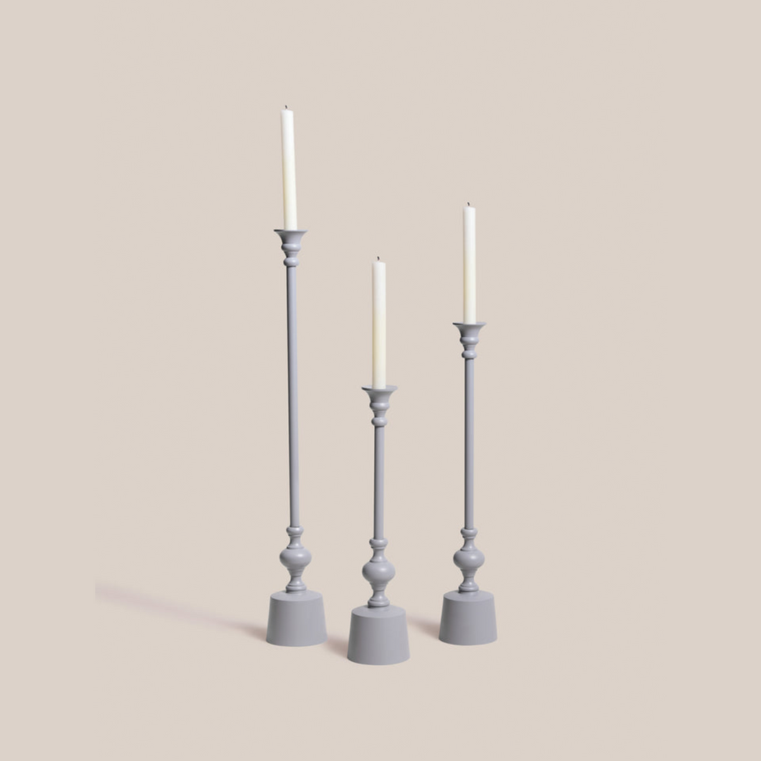 Dawn Taper Candle Holder - Grey