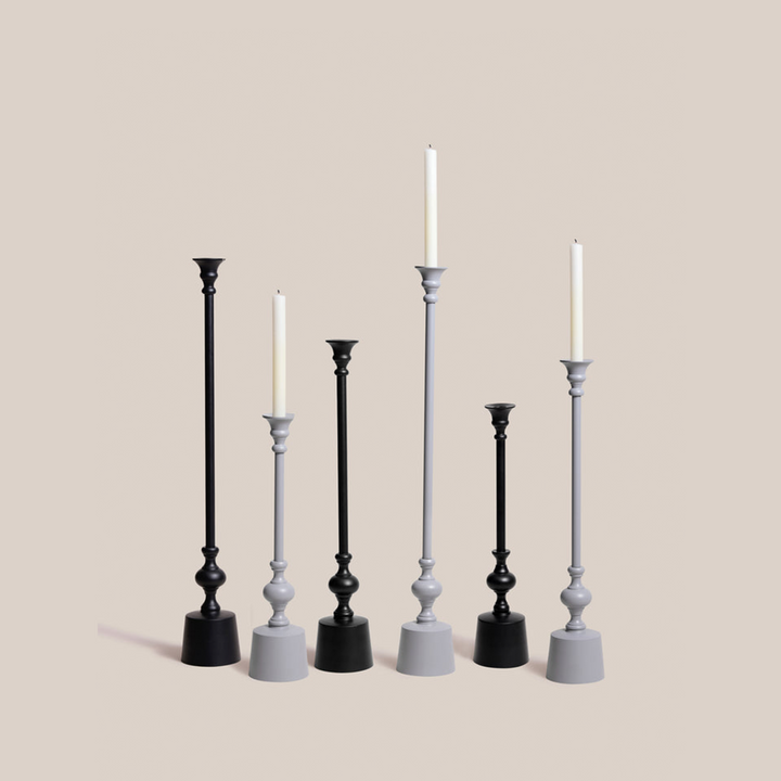 Dawn Taper Candle Holder - Grey