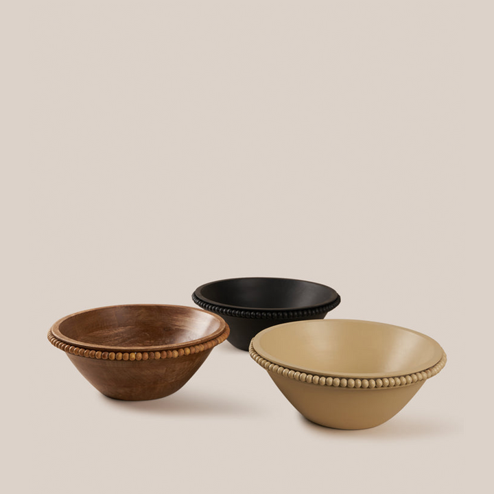 Perola Wooden Bowl - Black | 22*8.5 CM | Tableware