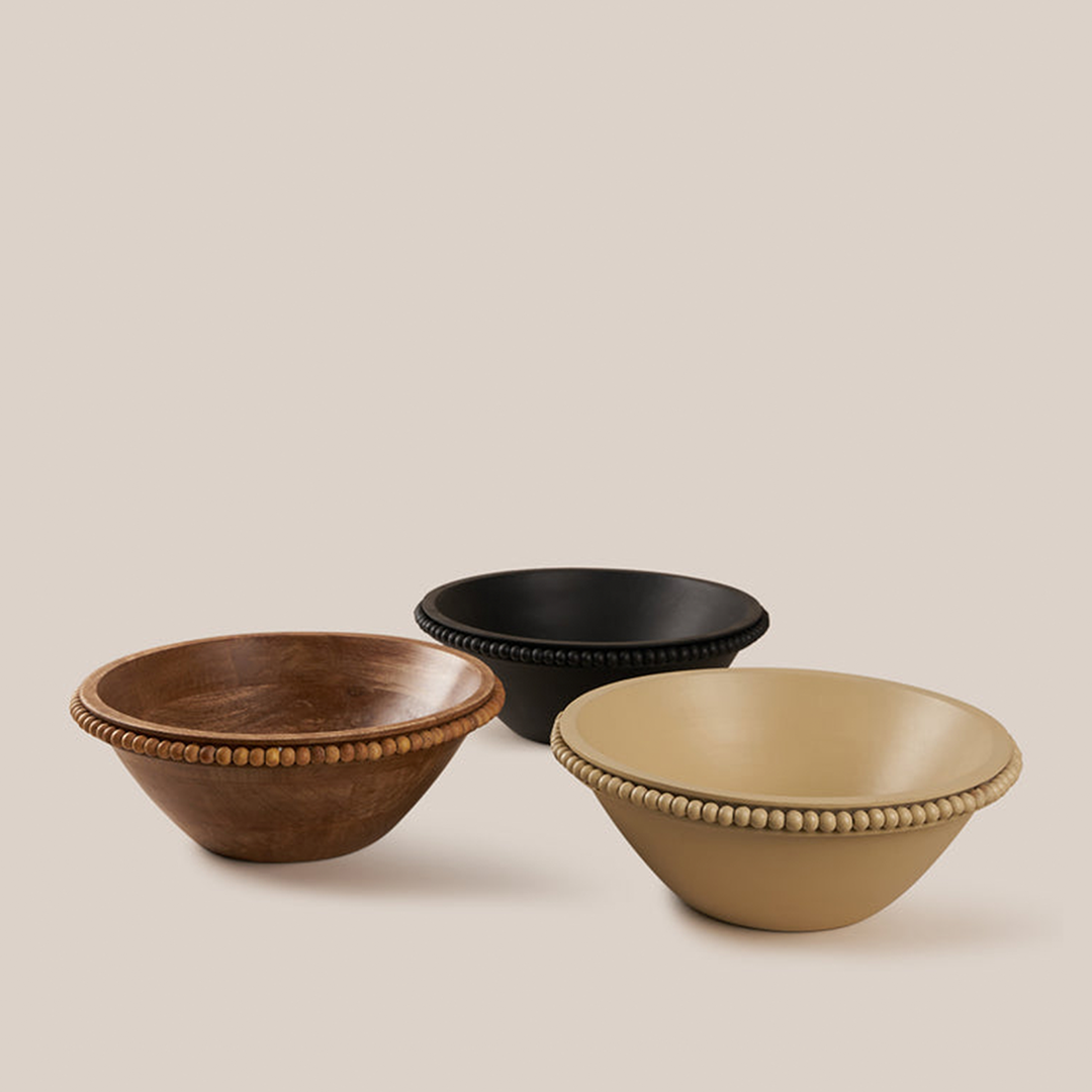 Perola Wooden Bowl- Beige