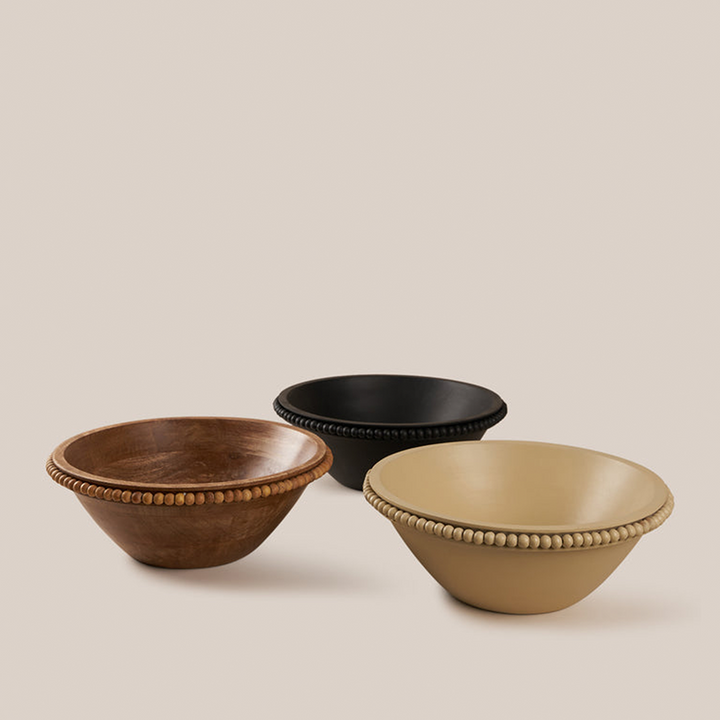 Perola Wooden Bowl- Beige