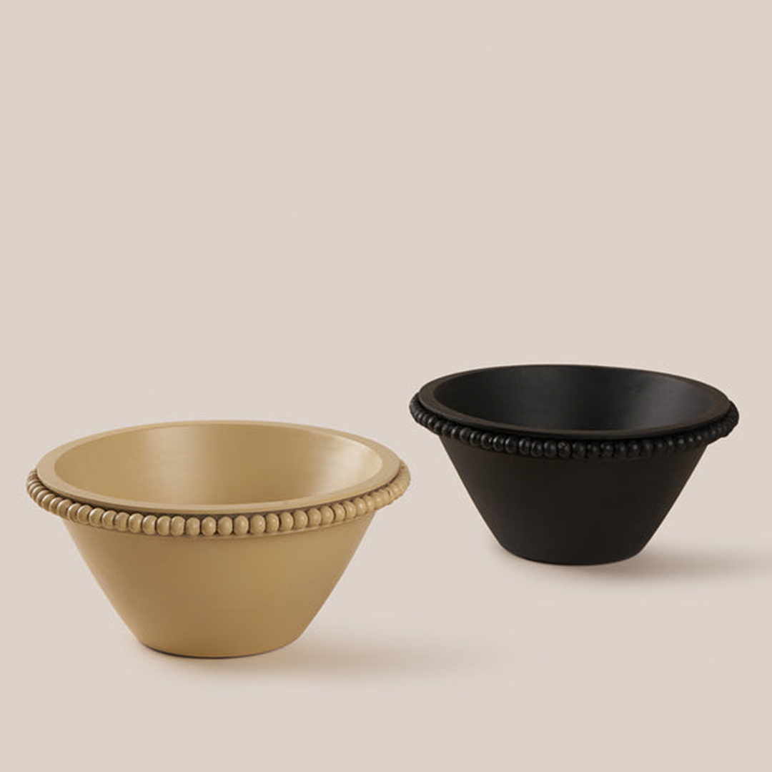 Perola Wooden Bowl- Beige