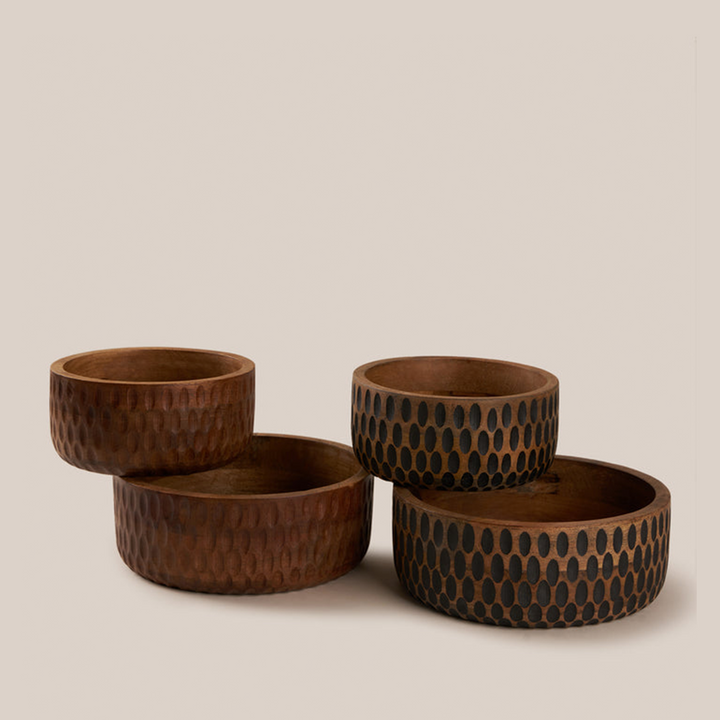 Brown Africana Wooden Bowl | Tableware | 20.5*9.5 CM