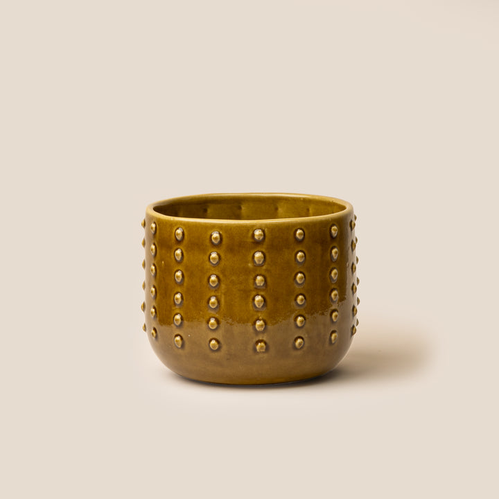 Brown Gaia Dotted Planter - L