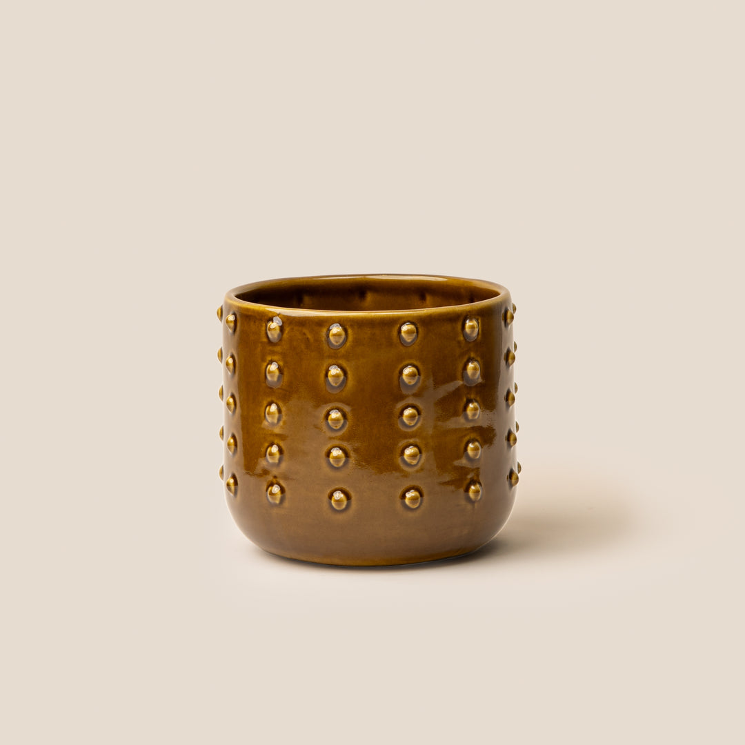 Brown Gaia Dotted Planter - M