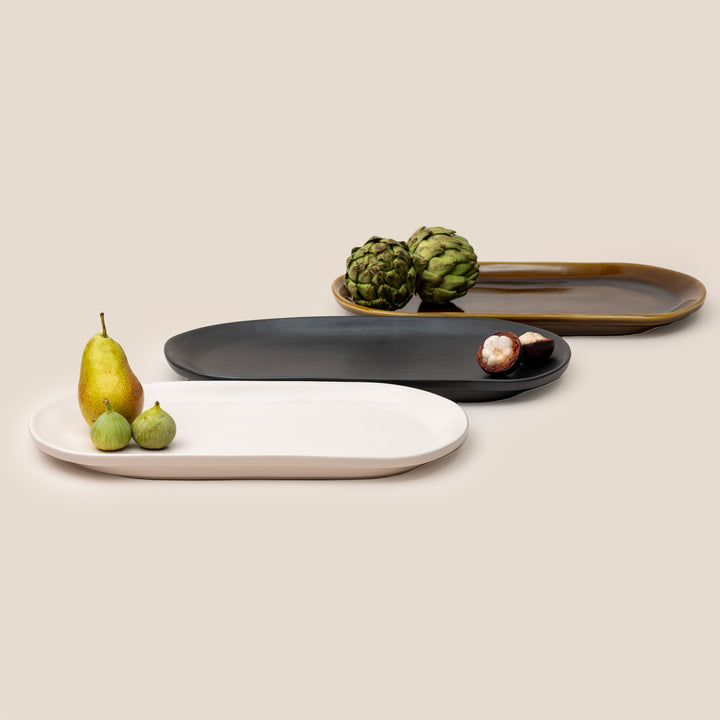 Black Gaia Oblong Tray | Tableware