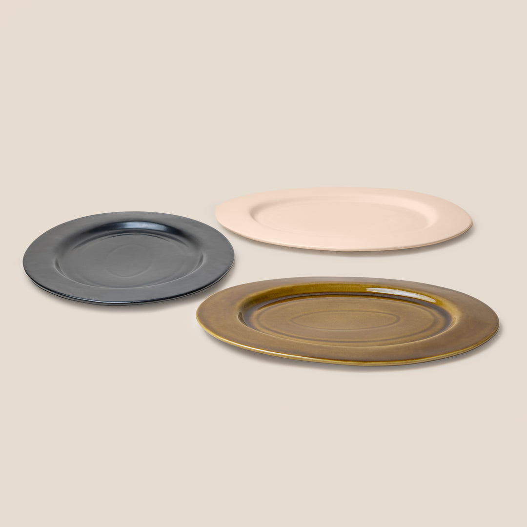 Black Gaia Oval Tray | Tableware