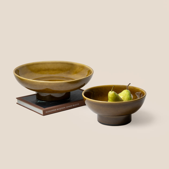 Brown Gaia Pedestal Bowl - M