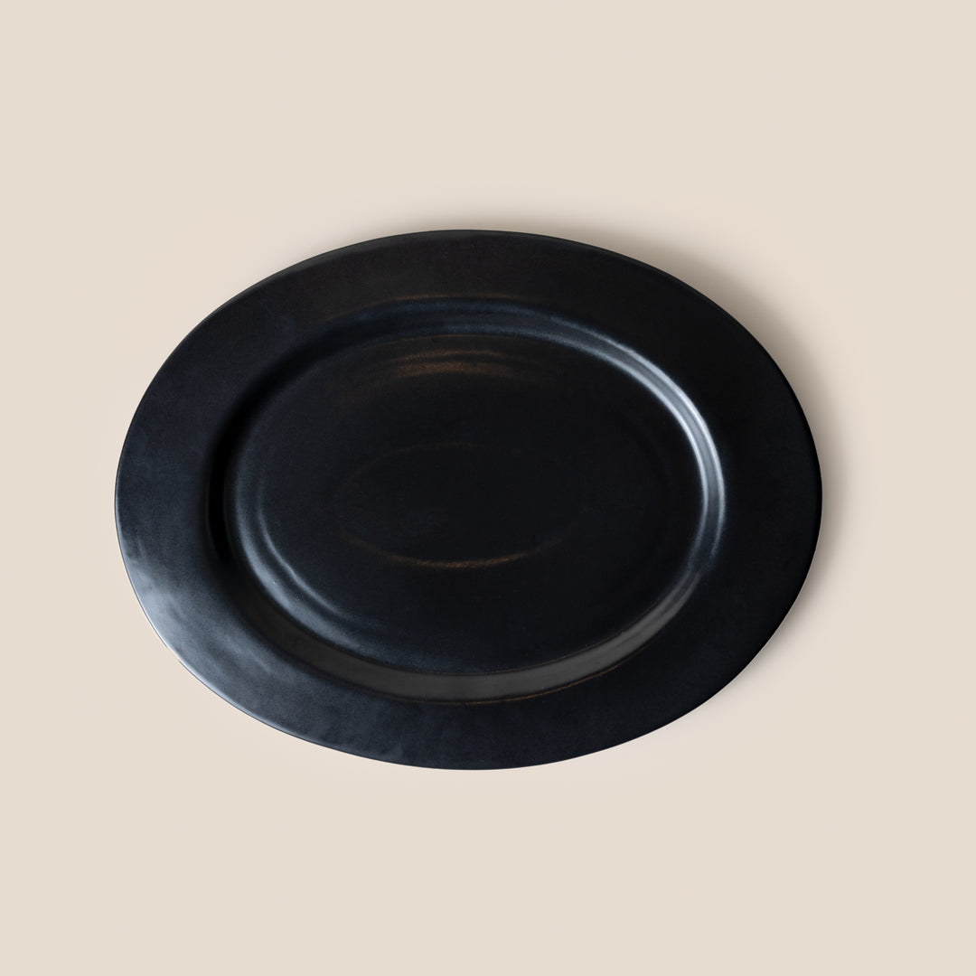 Black Gaia Oval Tray | Tableware