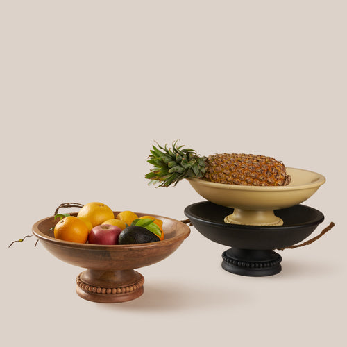 Perola Pedestal Bowl- Beige | Tableware