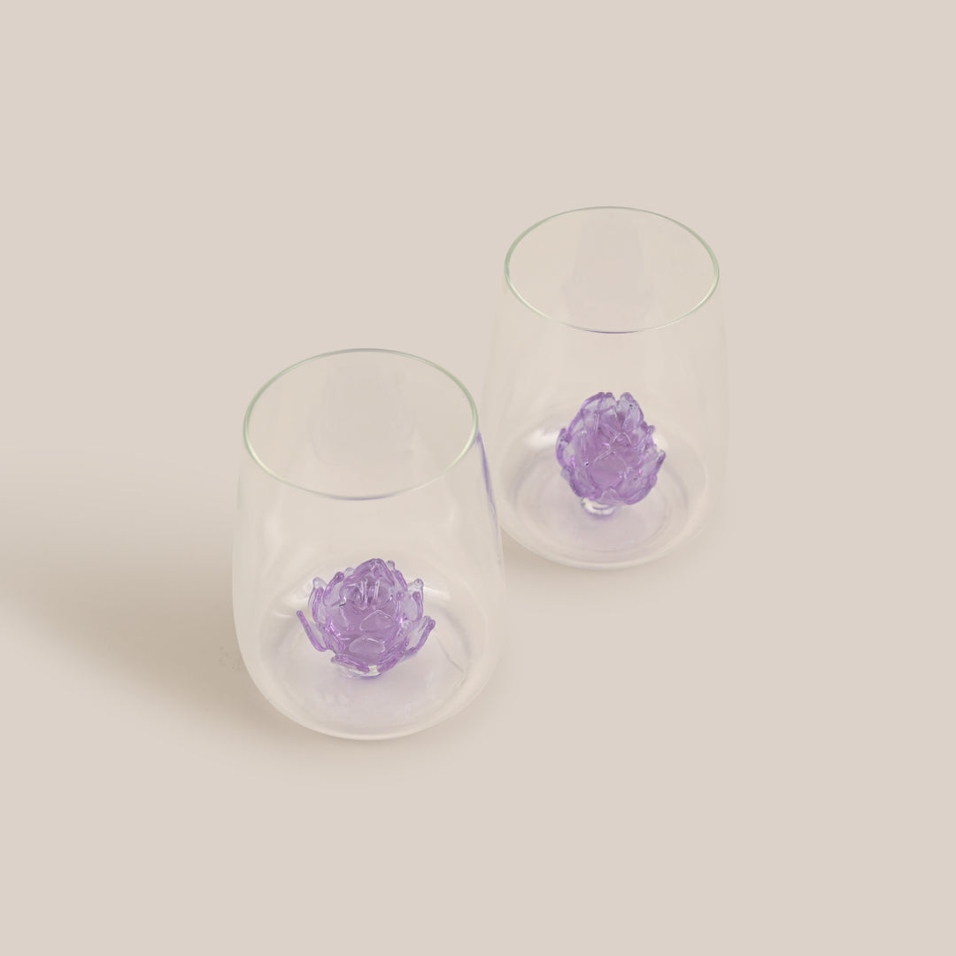 Artichoke Glass Tumbler(Purple) | Glassware