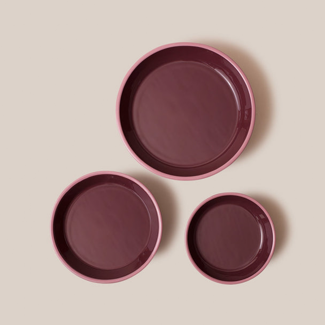 Amari Pedestal Platter Burgundy - S | Tableware