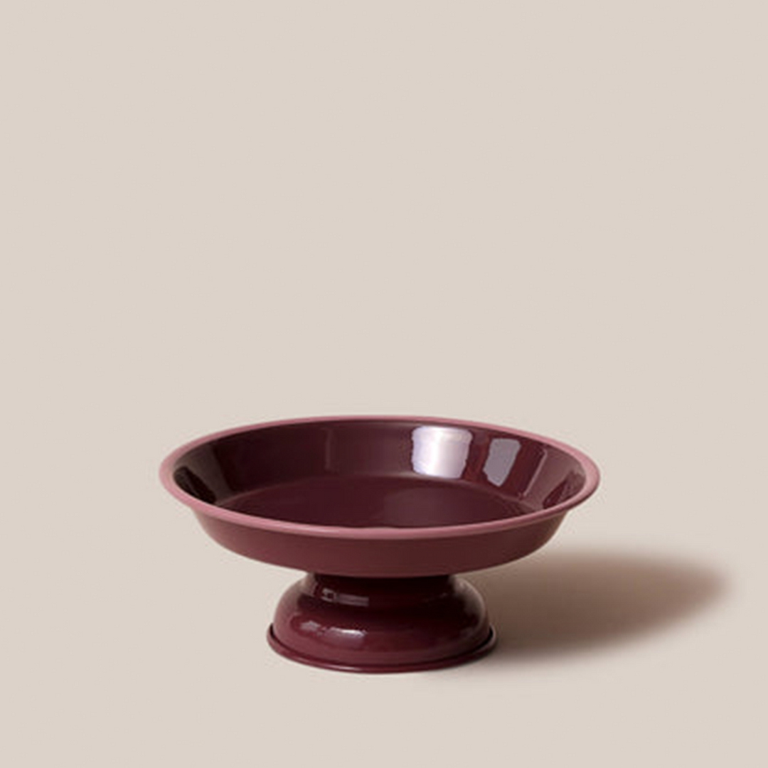Amari Pedestal Platter Burgundy - M | Tableware