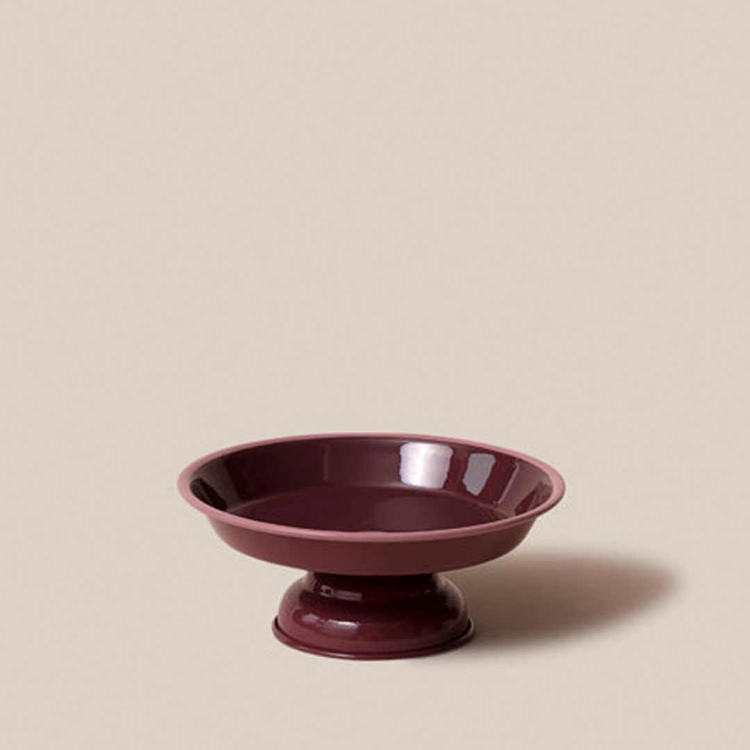 Amari Pedestal Platter Burgundy - S | Tableware