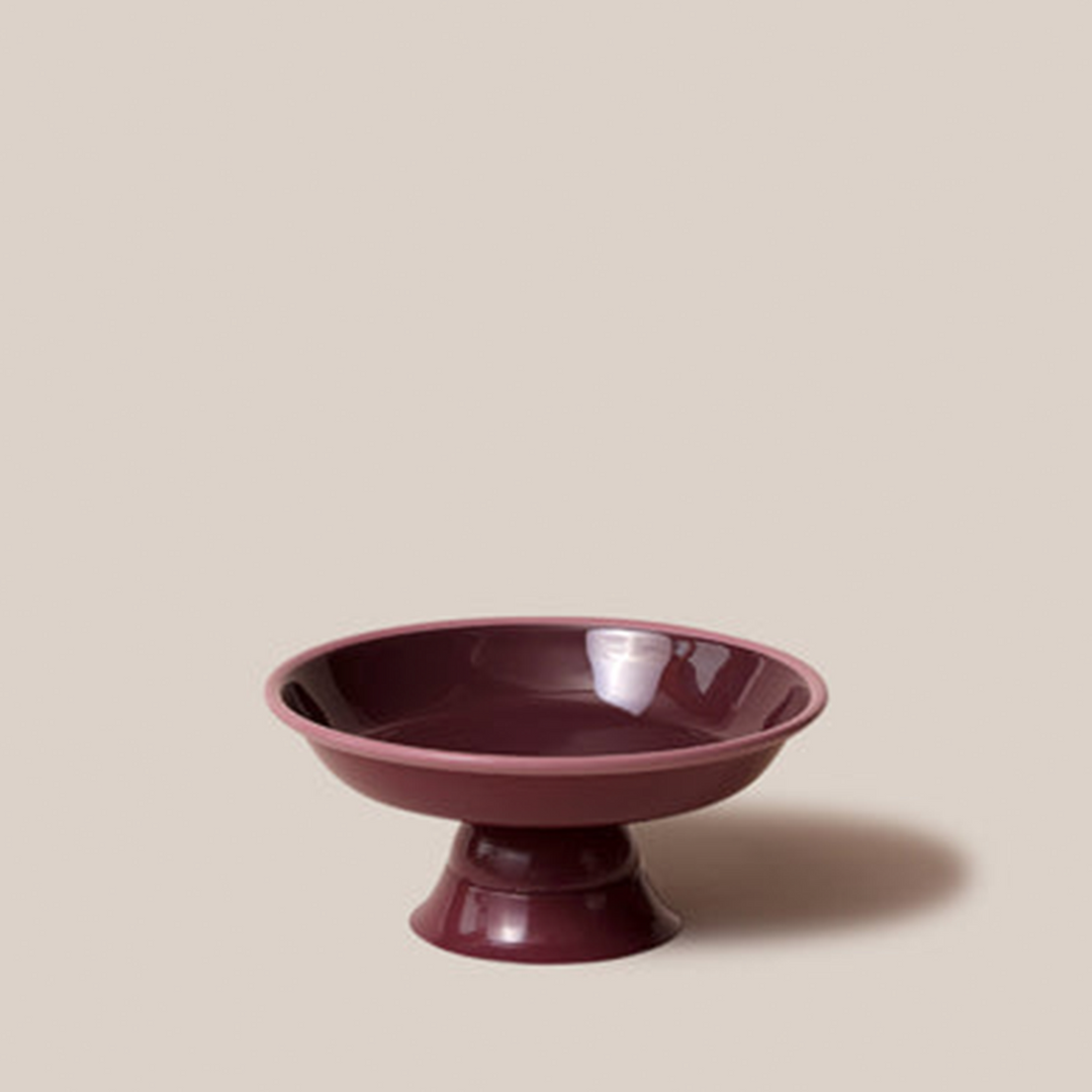 Amari Pedestal Platter Burgundy - L | Tableware