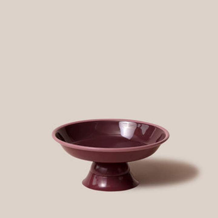 Amari Pedestal Platter Burgundy - S | Tableware