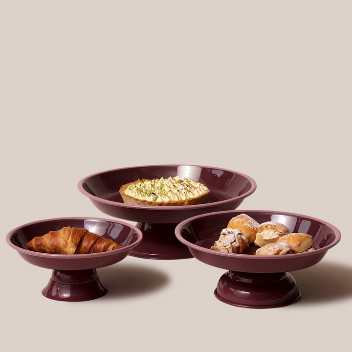 Amari Pedestal Platter Burgundy - S | Tableware