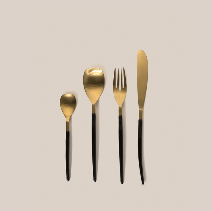 Gold Acuto Flatware With Enamel | Tableware