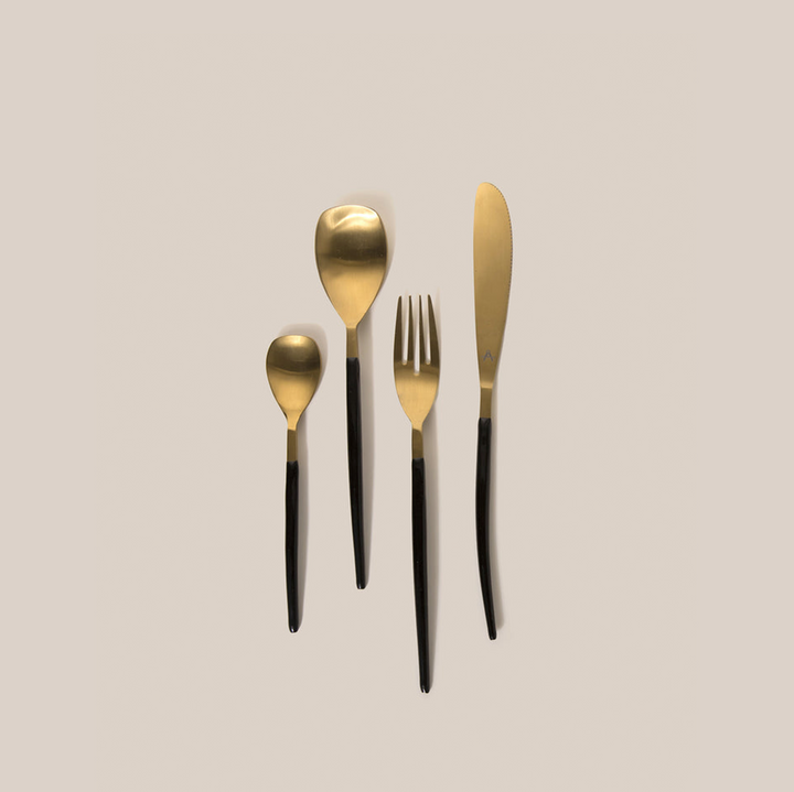 Gold Acuto Flatware With Enamel | Tableware