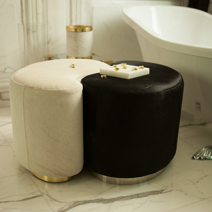 Black Yin And Yang Pouf | Furniture