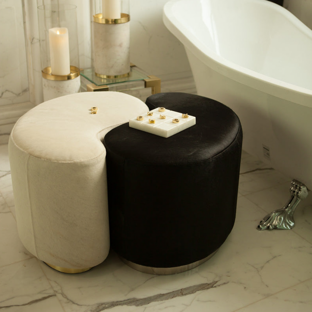 Black Yin And Yang Pouf | Furniture