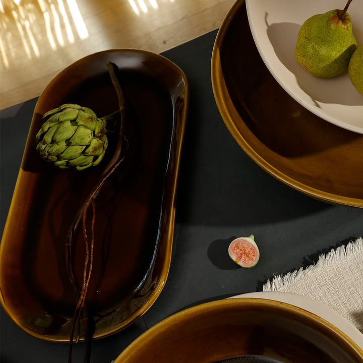 Brown Gaia Oblong Tray | Tableware