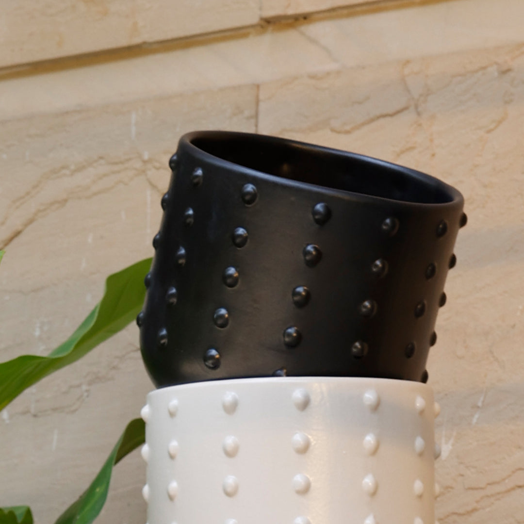 Black GAIA DOTTED PLANTER - L