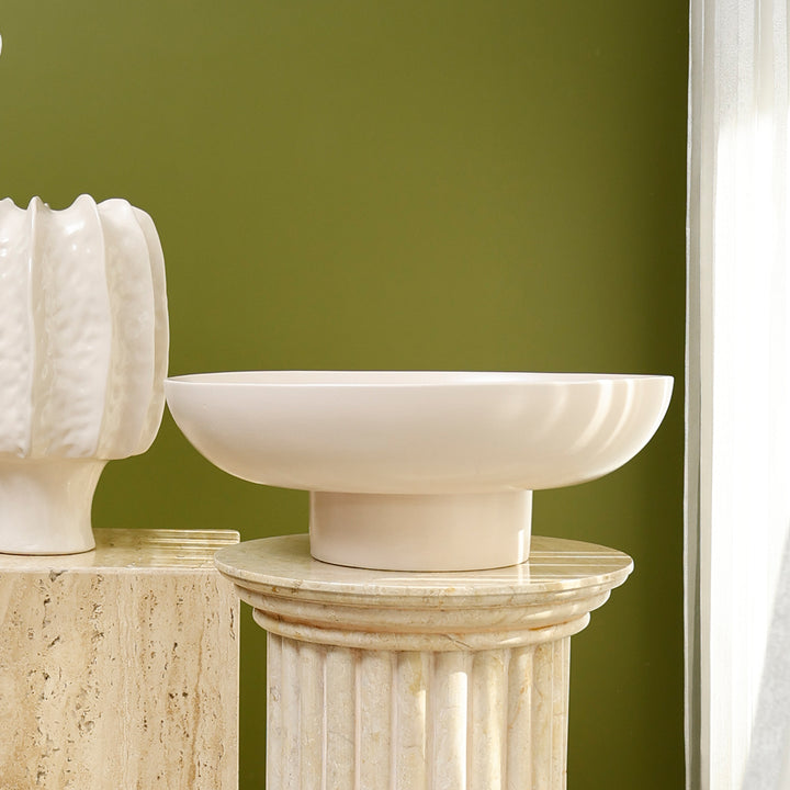 Ivory Gaia Pedestal Bowl - L