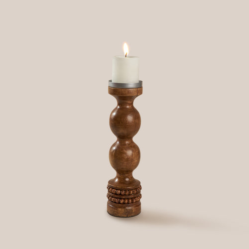 Perola Candle Stand- Natural | 34*9 cm