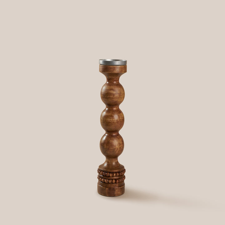 Perola Candle Stand- Beige | 42*9.5 cm