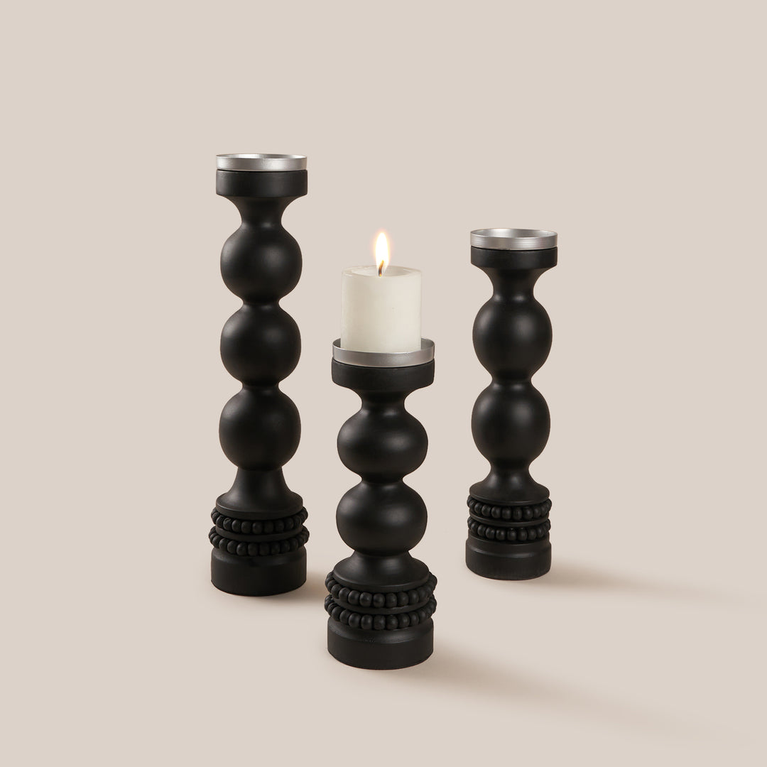 Perola Candle Stand - Black | 42*9.5 CM